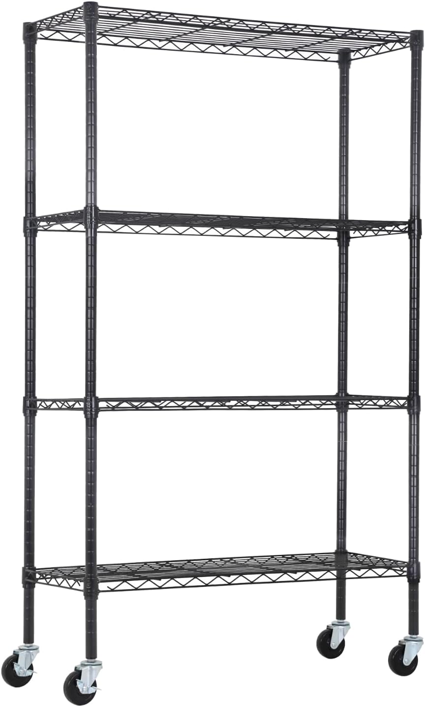 PayLessHere Estantería ajustable de 4 niveles, estante de almacenamiento resistente, organizador de alambre (capacidad de carga de 350 libras por