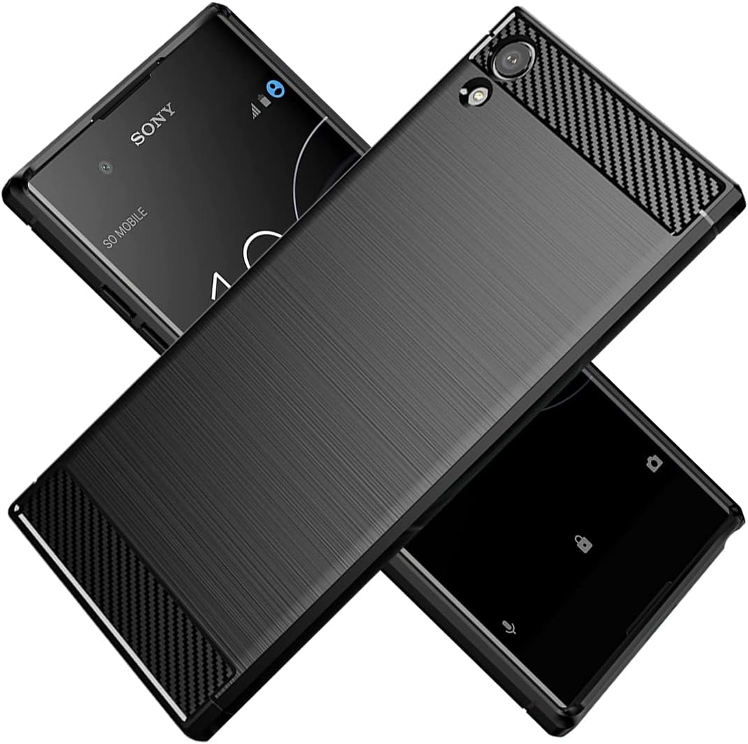 KOARWVC Funda de teléfono para Xperia XA1 Ultra, Sony XA1 Ultra G3226, funda de fibra de carbono a prueba de golpes, resistente a los arañazos, TPU