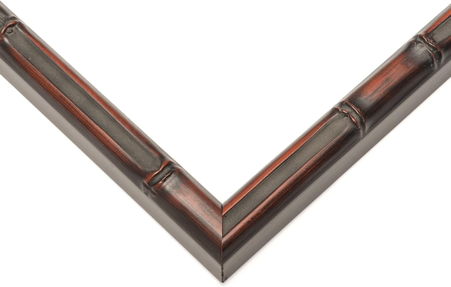 Marco de bambú marrón de 34 x 28 pulgadas con acabado café oscuronogal. Ancho del marco de madera maciza 0.75 pulgadas. Profundidad interior de 0.5