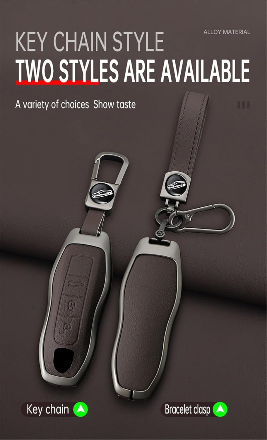 Funda de cuero para llavero Porsche, protector de llave de metal, apto para Boxster Cayenne Panamera Cayman Macan Carrera 911 991