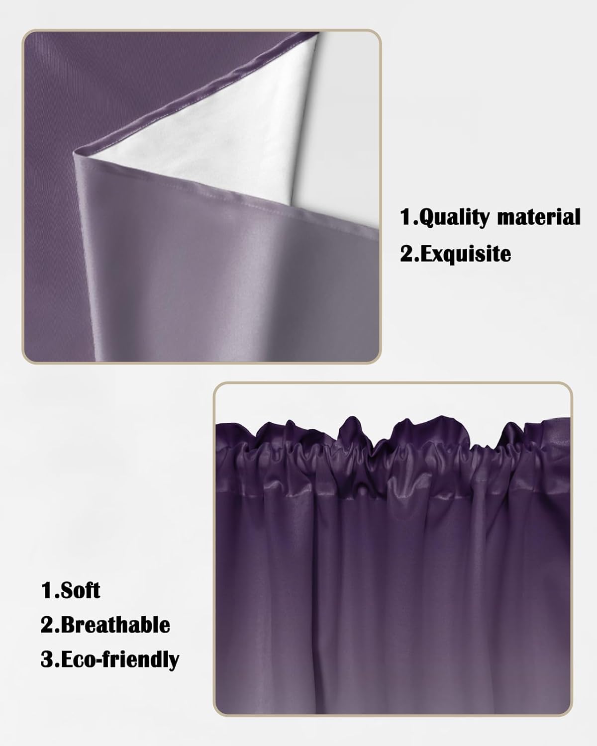 Cenefas con festón para ventanas, cortinas de ventana de cocina gris lavanda con bolsillo para cortinero, cortinas para ventana sobre el fregadero,
