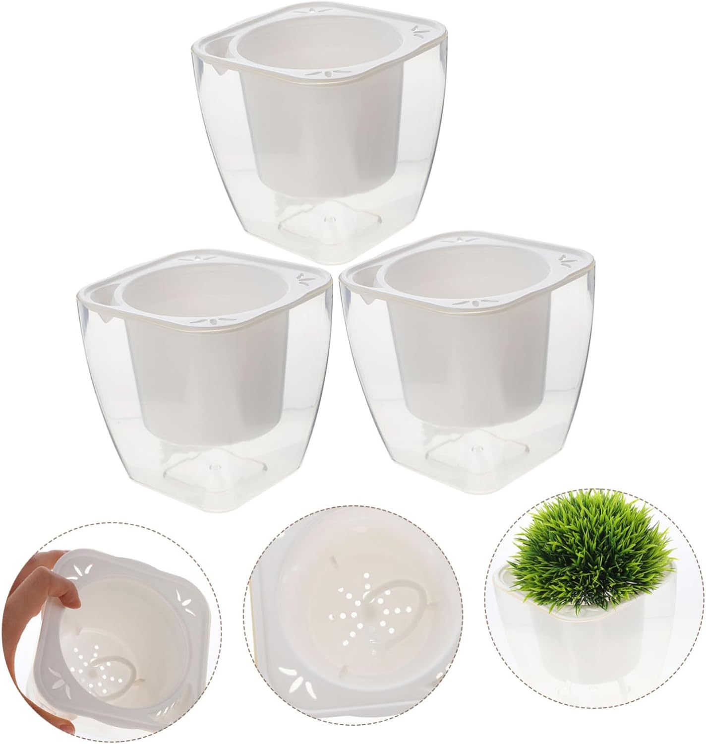 YARNOW 9 Pcs Automatic Watering Flower Pot Automatic- Watering Flower Pots for Indoor Plants African Violet Pot Auto Watering Planter Plastic Flower