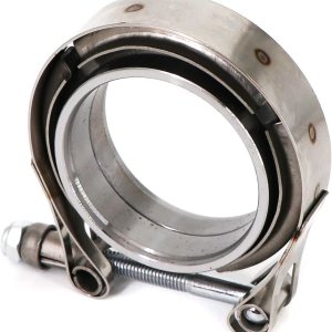Abrazadera de perno de banda en V de acero inoxidable de 2.5 pulgadas con 2 piezas de bridas macho hembra kit para tubos de escape Turbo Abrazadera de perno de banda en V de acero inoxidable de 2.5 pulgadas con 2 piezas de bridas macho hembra kit para tubos de escape Turbo