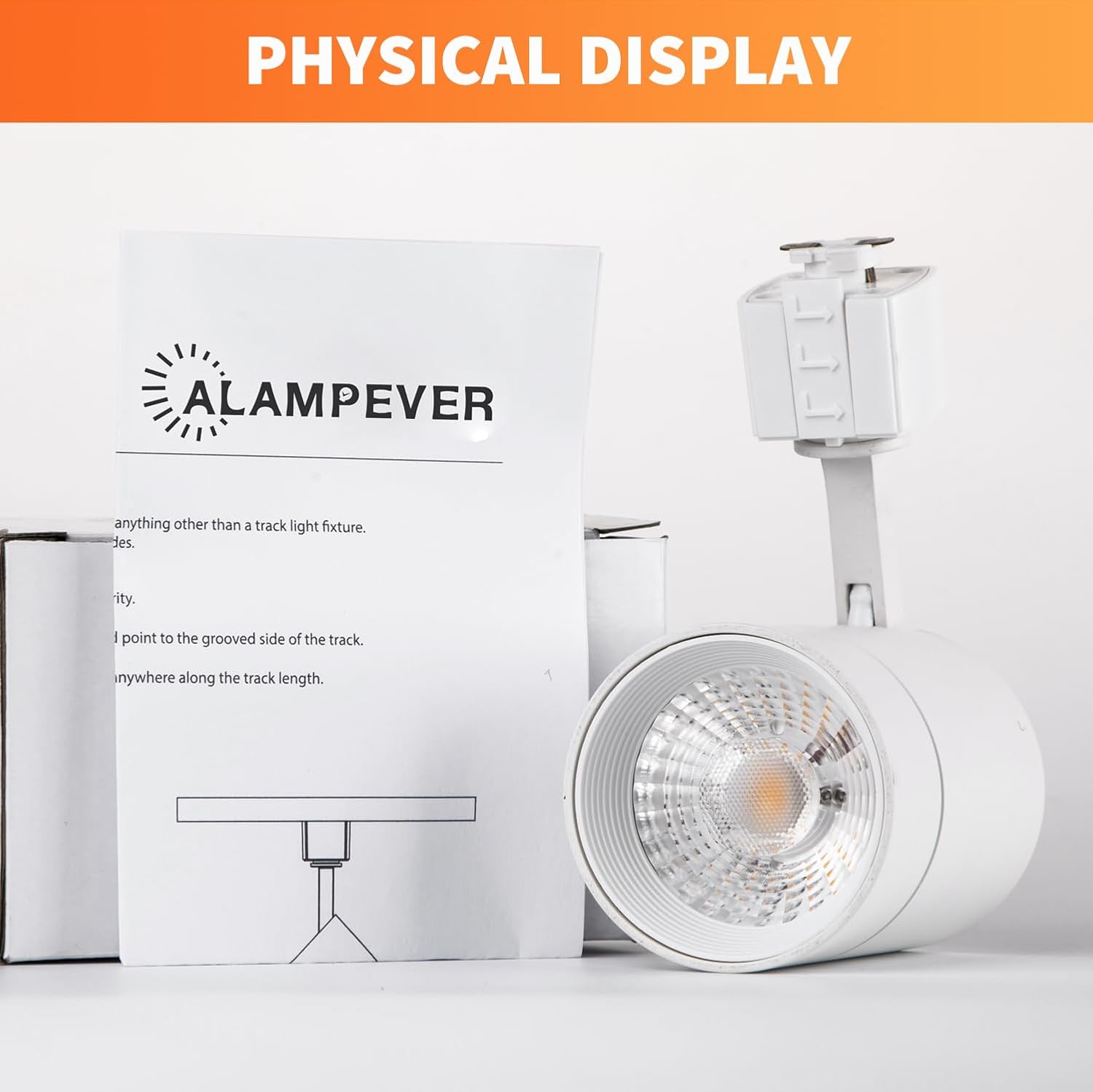 ALAMPEVER Cabezales de iluminación LED para pista J Track, accesorios de iluminación regulables de pista de techo para arte de pared, luz de pista