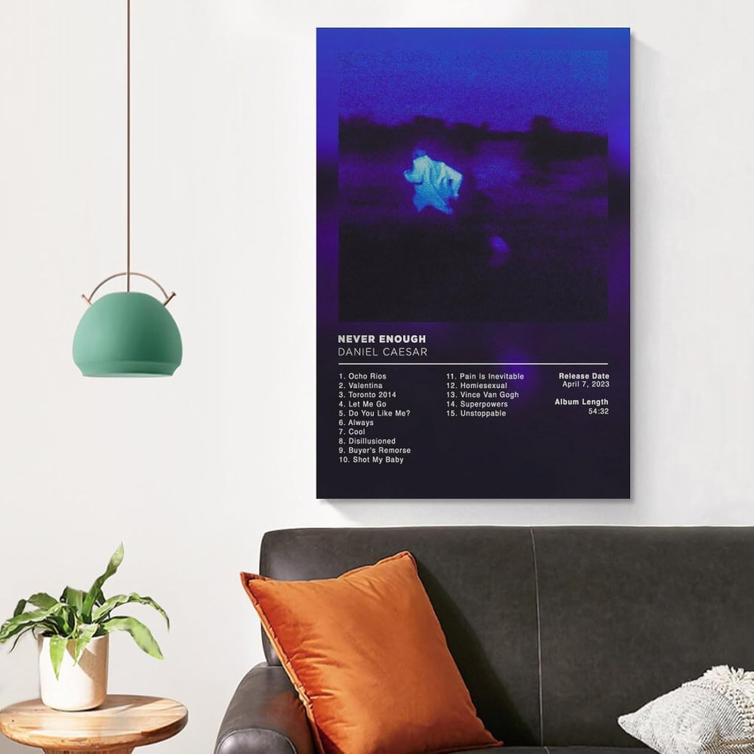 Daniel Caesar – Póster de lienzo decorativo para pared, decoración de sala de estar, dormitorio, regalo, sin marco, 12 x 18 pulgadas (11.8 x 17.7 in)