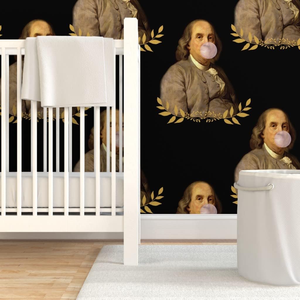 Spoonflower Papel tapiz autoadhesivo de 6 x 2 pies  Benjamin Franklin President Historical Whimsical Bubblegum papel tapiz extraíble personalizado