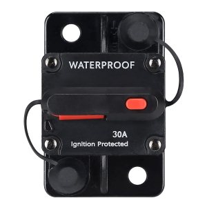Disyuntor impermeable de 30 amperios, con reinicio manual, 12 V-48 V CC, para motores marinos de arrastre de automóvil, barco, ATV, protección de Disyuntor impermeable de 30 amperios, con reinicio manual, 12 V-48 V CC, para motores marinos de arrastre de automóvil, barco, ATV, protección de