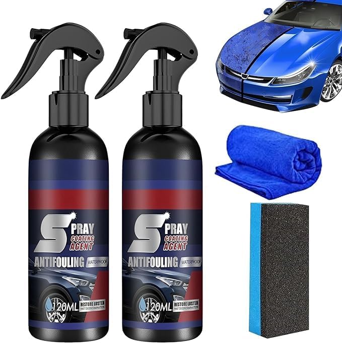 3 en 1 Spray de recubrimiento rápido de coche de alta protección, agente de renovación de revestimiento multifuncional, aerosol de agente de
