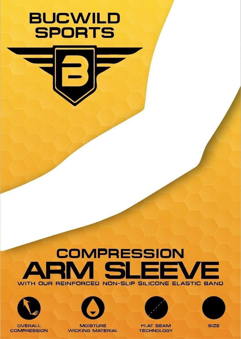 Bucwild Sports – Manga de compresión para brazo, tallas juveniles y de adultos, para deportes como béisbol, fútbol, baloncesto (1 unidad)