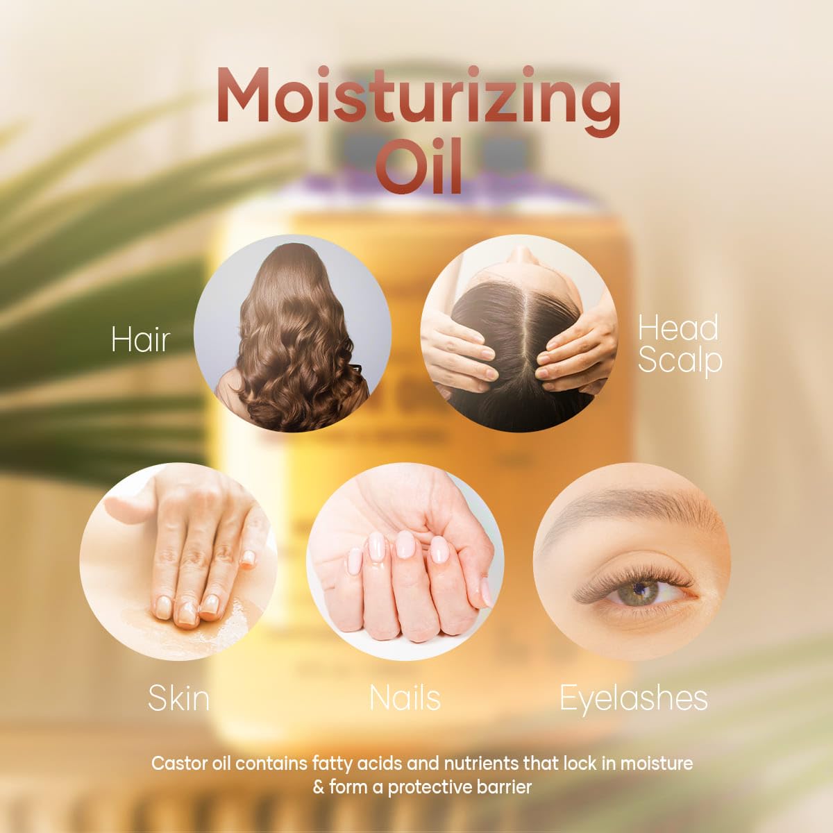 Aceite de ricino prensado en frío para cabello y piel, sin refinar, aceite de ricino 100% puro y natural para el crecimiento del cabello,