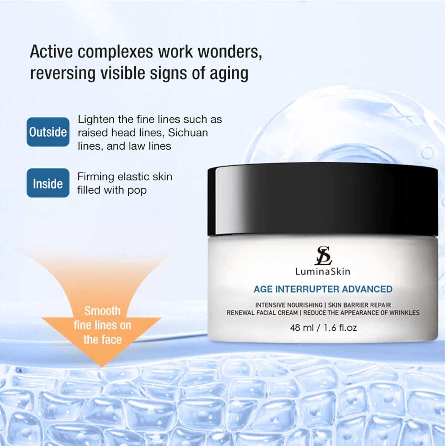 Age Interrupter Advanced Cream Hidratante nutritivo intensivo para la piel – Reparación de barrera cutánea – Crema facial renovadora, reduce la