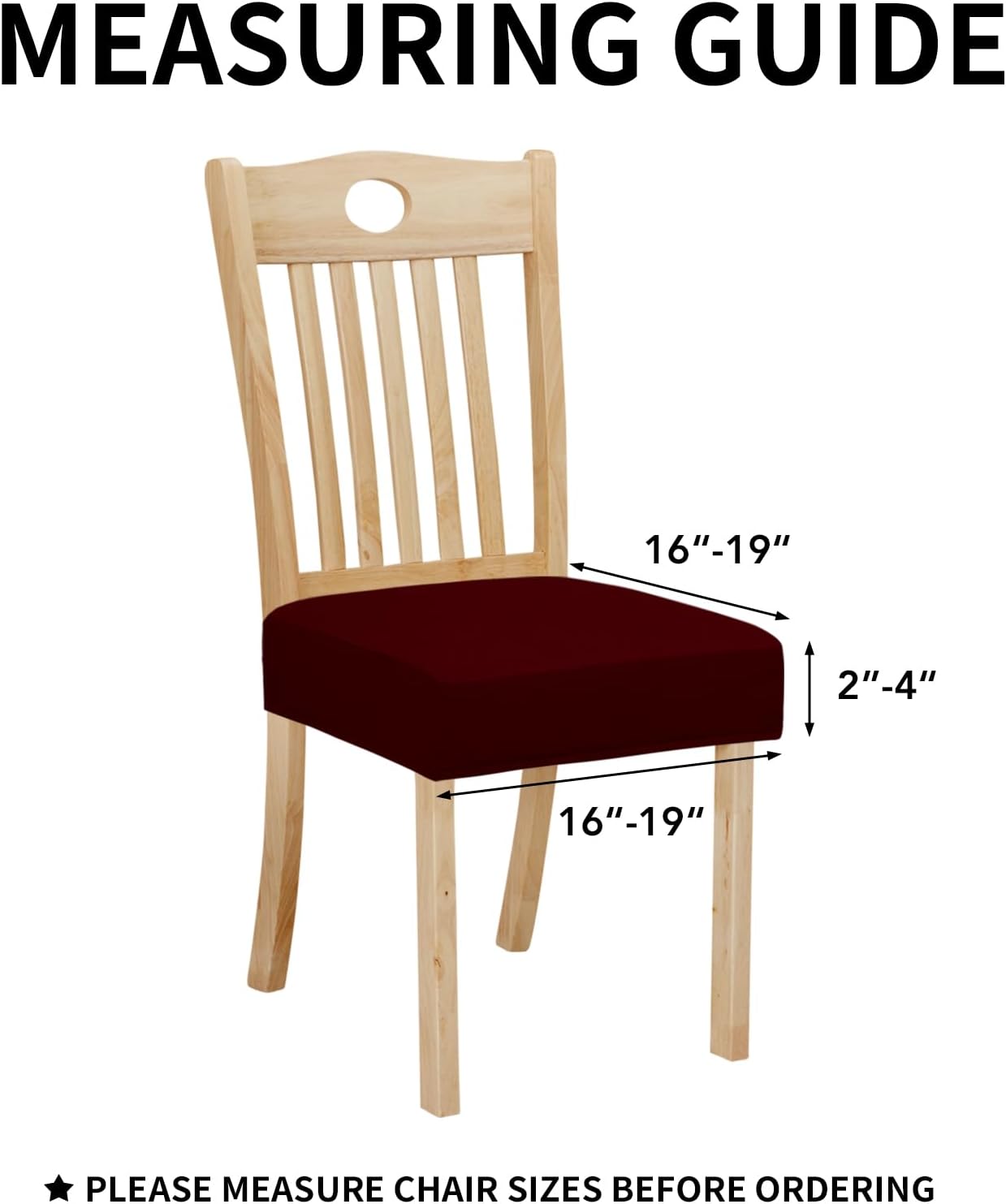 Easy-Going Juego de 4 fundas de asiento 100% impermeables para sillas de comedor, fundas de asiento elásticas protectoras extraíbles y lavables,