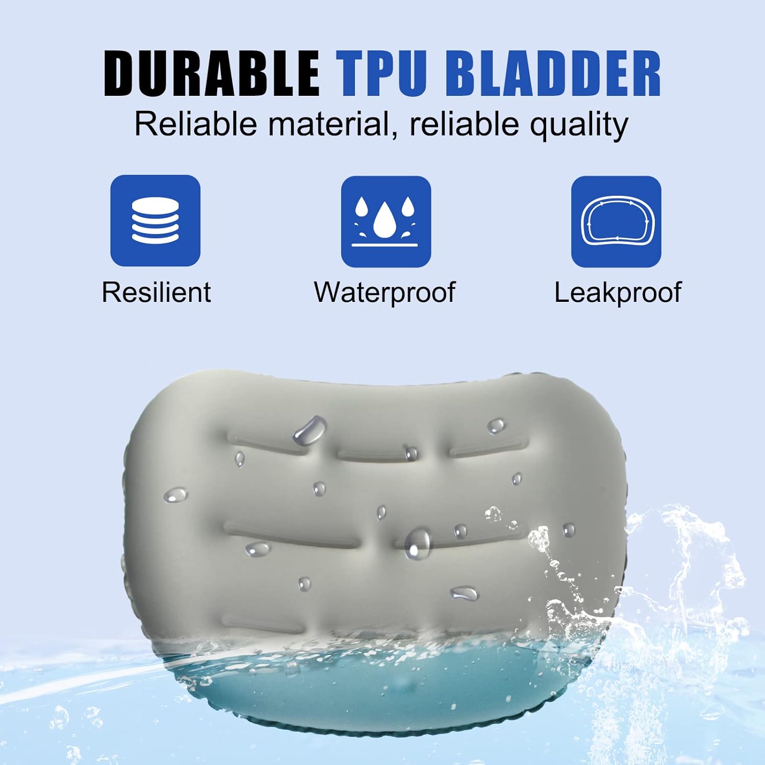 Almohada inflable ultraligera y portátil para campamento, almohada de viaje con funda extraíble y lavable, almohada ergonómica para el cuello y