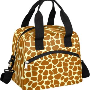 Bolsa de almuerzo aislada para mujeres y hombres, con estampado de jirafa de animales, grande, reutilizable, a prueba de fugas, bolsa de almuerzo Bolsa de almuerzo aislada para mujeres y hombres, con estampado de jirafa de animales, grande, reutilizable, a prueba de fugas, bolsa de almuerzo