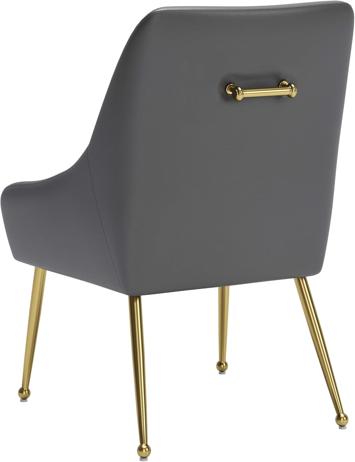Zuo Maxine Silla de comedor gris y dorado
