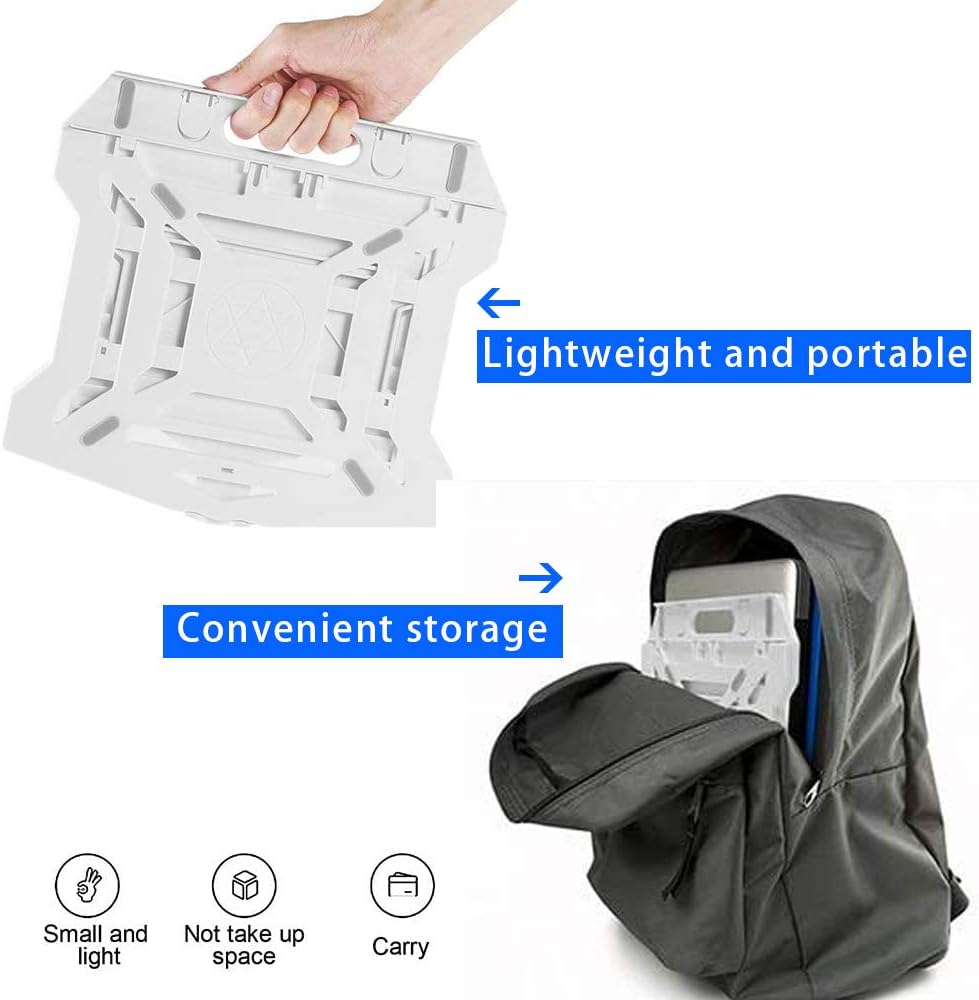 Soporte ajustable para laptop, soporte para computadora portátil con soporte integrado para teléfono, multiángulo y altura plegable para laptop con