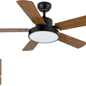 Simple Deluxe Ventiladores de techo de 44 pulgadas con luces y control remoto, ventiladores de techo para exteriores para patios con luz, ventilador Simple Deluxe Ventiladores de techo de 44 pulgadas con luces y control remoto, ventiladores de techo para exteriores para patios con luz, ventilador