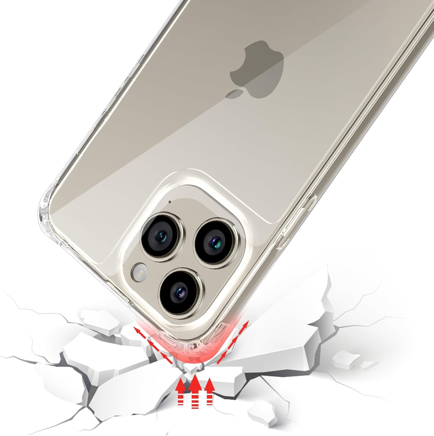 ZTOFERA Compatible con iPhone 15 Pro Max, funda transparente con cordón ajustable, TPU suave y delgada, a prueba de golpes, funda cruzada para