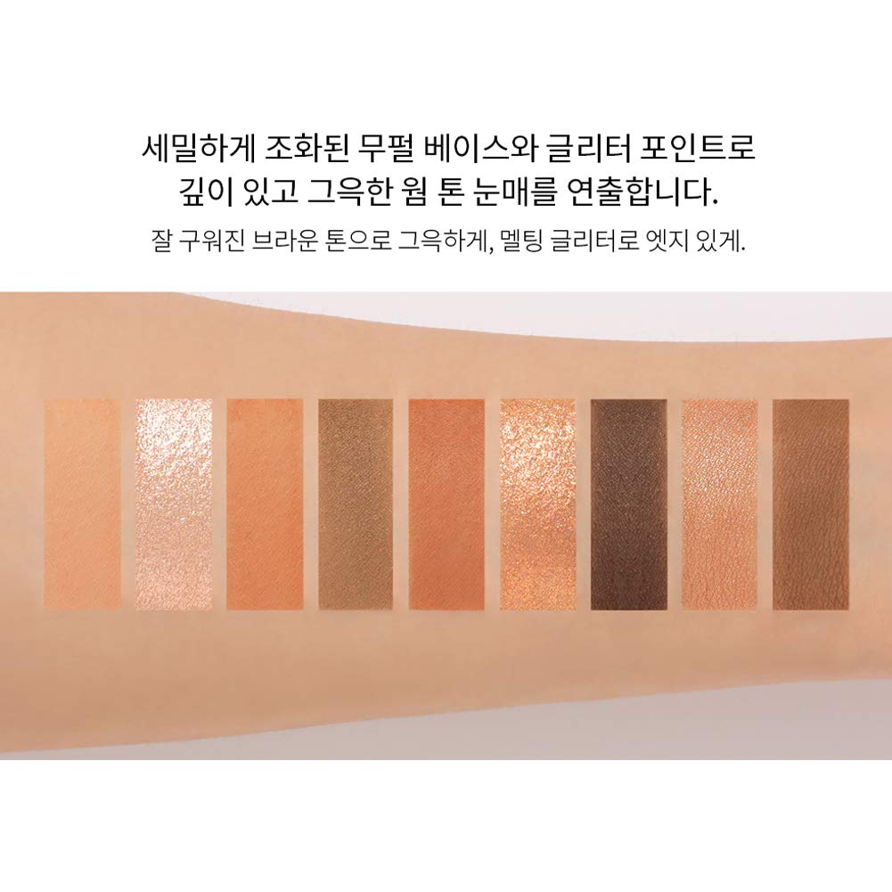 3CE Paleta de colores de ojos multi claro cálido y fresco #Butter Cream 9Colors Peal Glow sombra de ojos Staylenanda