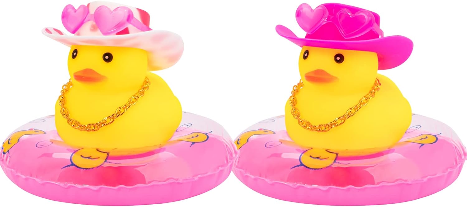 wonuu 2 piezas de adornos para tablero de instrumentos de automóvil, patos amarillos, pato de goma para decoración de automóvil, accesorios con
