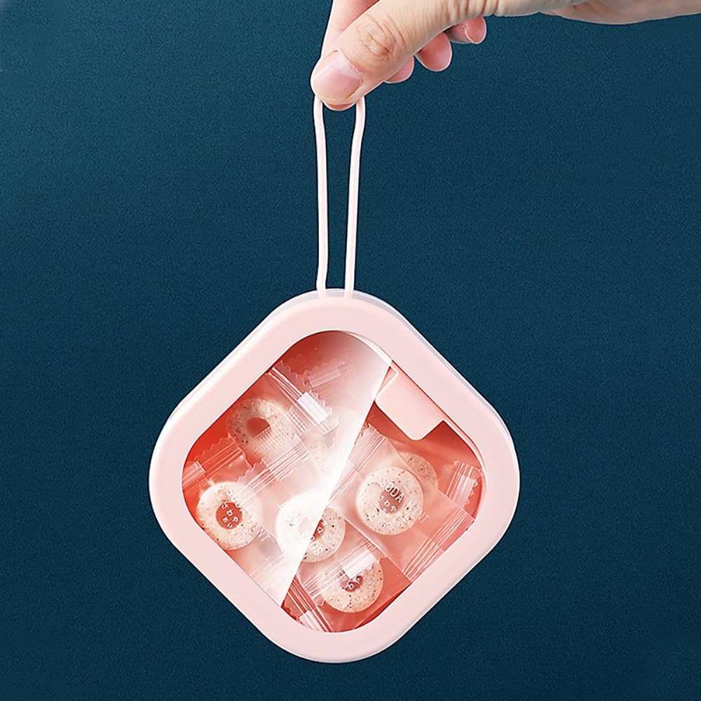 Hsufeng 1 caja organizadora de lazos para el cabello, organizador portátil para ligas para el cabello, organizador de joyas, dispensador de viaje