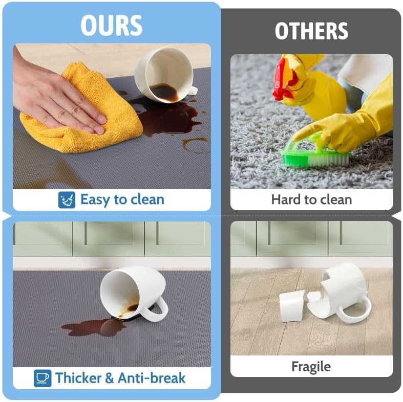 StepLively Tapete de cocina, 2 piezas de alfombras de cocina, tapetes de cocina acolchados para piso, tapete antifatiga, juego de alfombras de