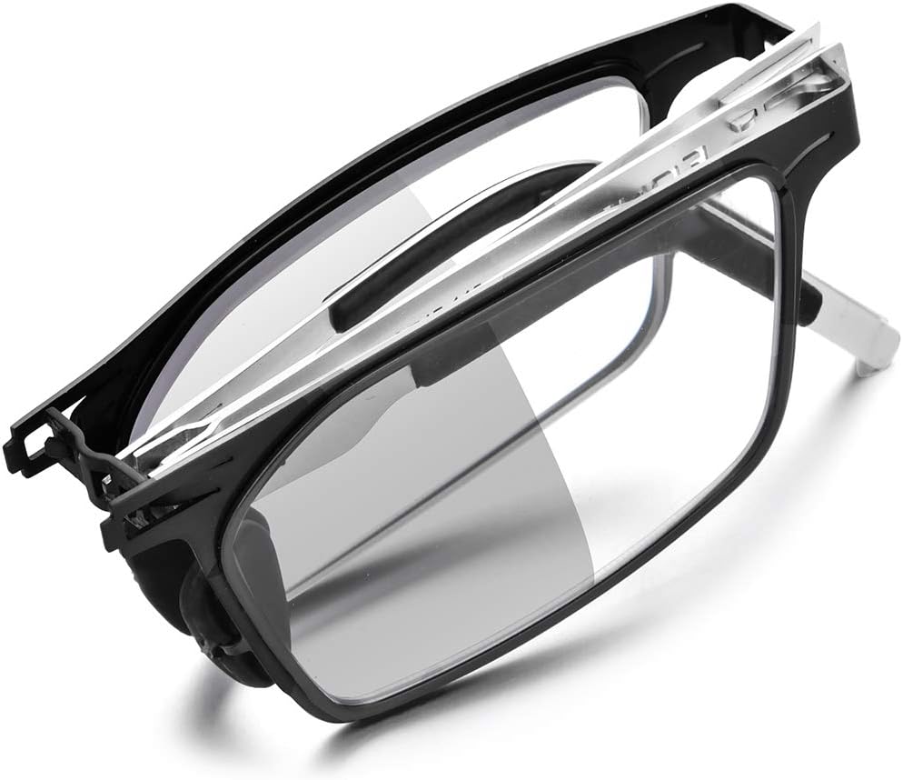 Gafas de lectura plegables grises fotocromáticas, lectores anti rayos de bloqueo de luz azul con magnificatina LH015
