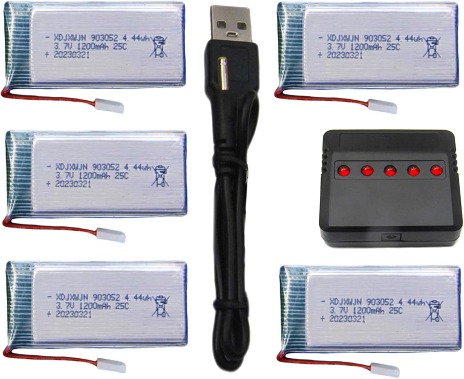 5 unids 1200mAh 3.7V actualización Lipo batería y cargador de batería para SYMA X5SW X5SC RC Quadcopter Drone