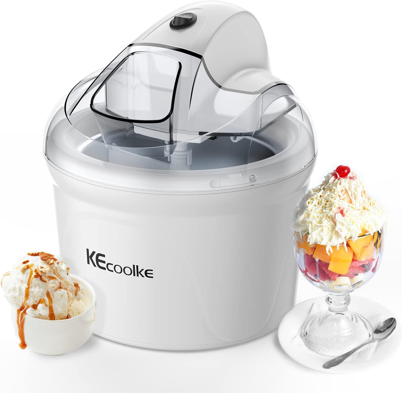 KECOOLKE Máquina de helados, regalos de agradecimiento para profesores, máquina eléctrica de helado suave para servir casero de 1.5 cuartos de galón