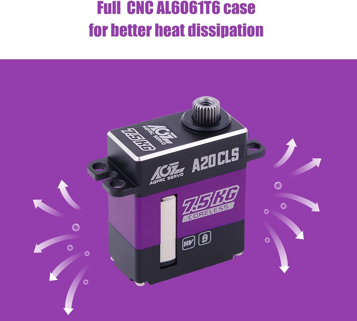 AGFRC Micro RC-SCX24-Servo de 16.5 lbs de alto par – Servo digital CNC delgado sin núcleo SCX24 Dirección Servo de excavación programable con