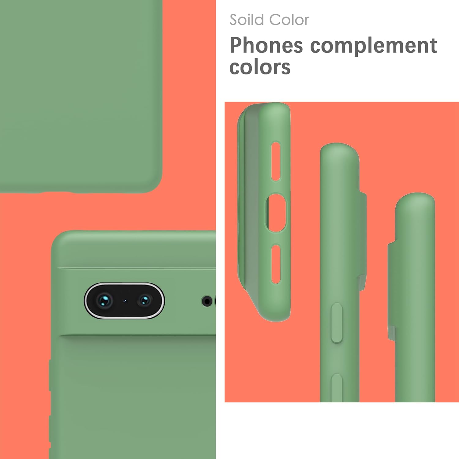YATWIN Funda de silicona para Google Pixel 7 5G, suave al tacto, a prueba de golpes, a prueba de polvo, antideslizante, cubierta de teléfono de