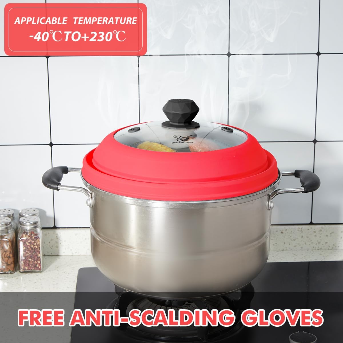 Cubierta de vidrio ventilado para microondas, tapa protectora de salpicaduras con silicona plegable para alimentos como cubierta de placa de 10.5