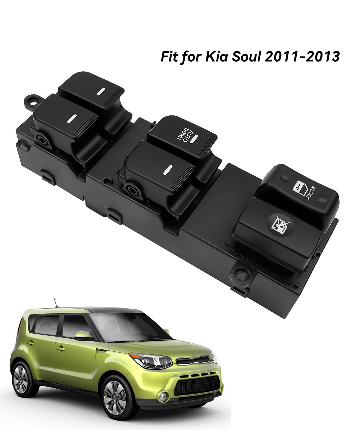 Master – Interruptor de ventana eléctrica para Kia Soul 2011, 2012, 2013, reemplazar 93570-2K010 93570-2K010WK, interruptor de ventana lateral del