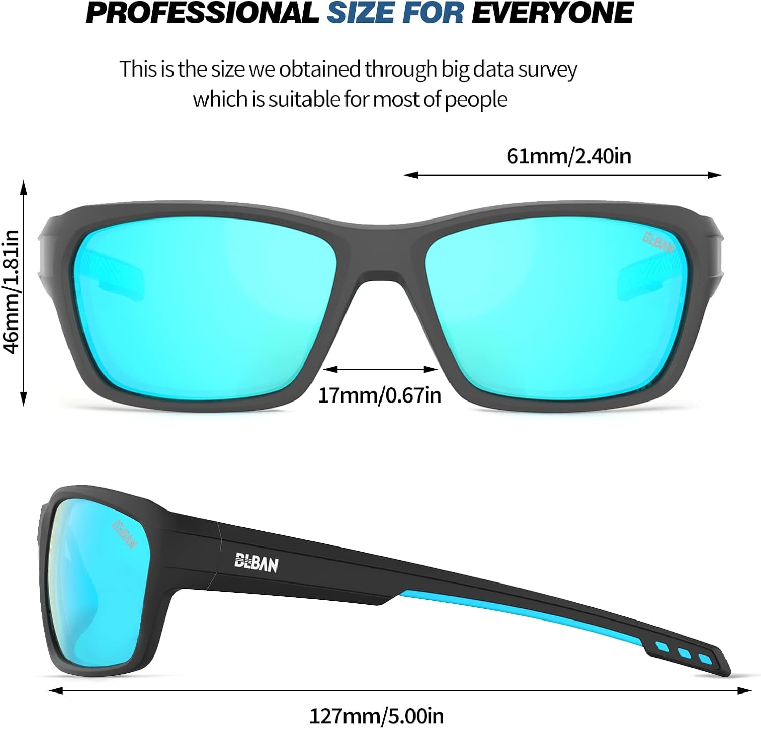 BLBAN Lentes de sol polarizados deportivos para hombres y mujeres, ligeras, marco TR90, béisbol, ciclismo, correr, lentes TAC