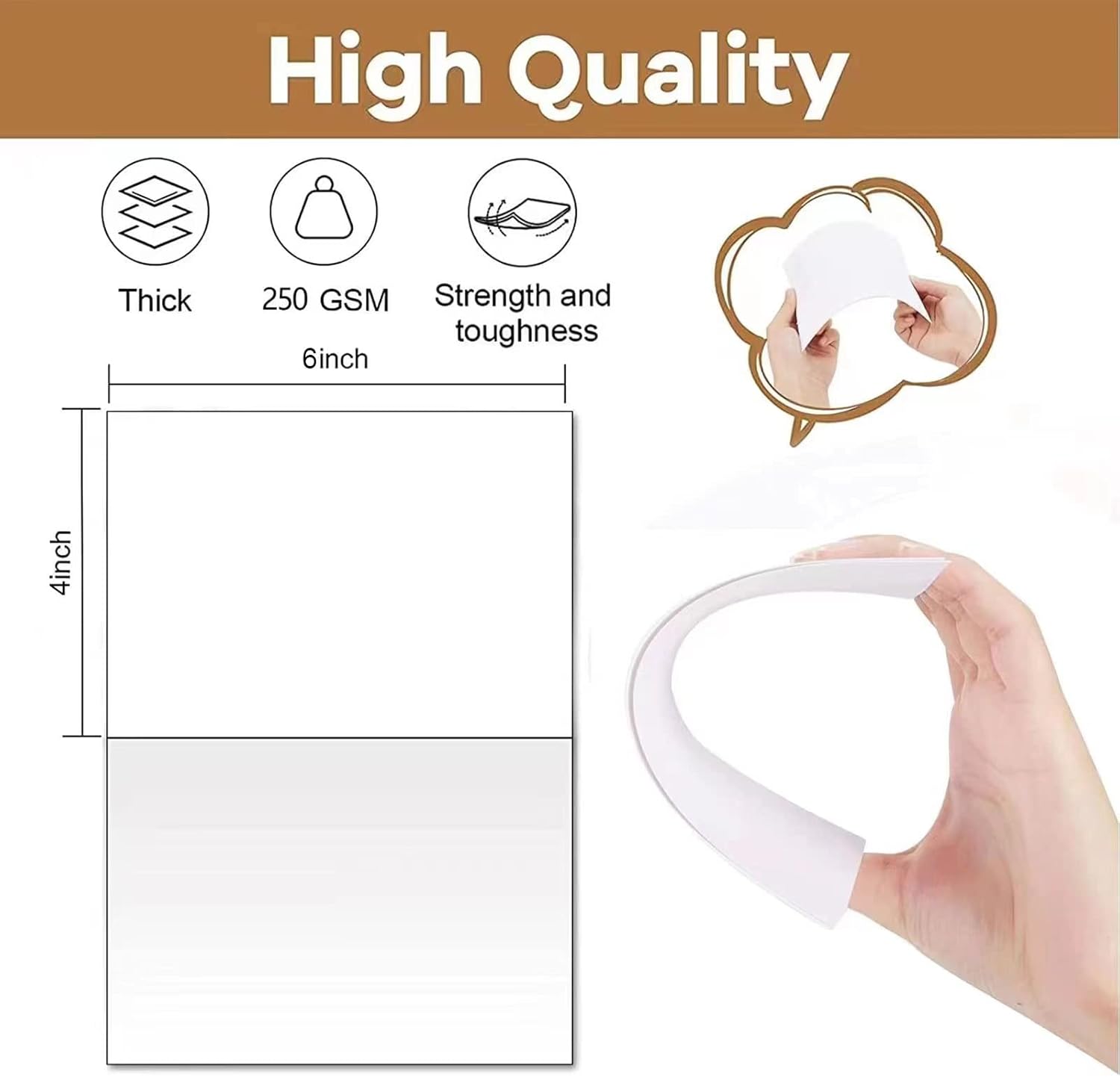 Tarjetas blancas en blanco con sobres, cartulina plegada de 4 x 6 y sobres A6 autosellados, paquete de 100 para invitaciones, bodas, tarjetas de