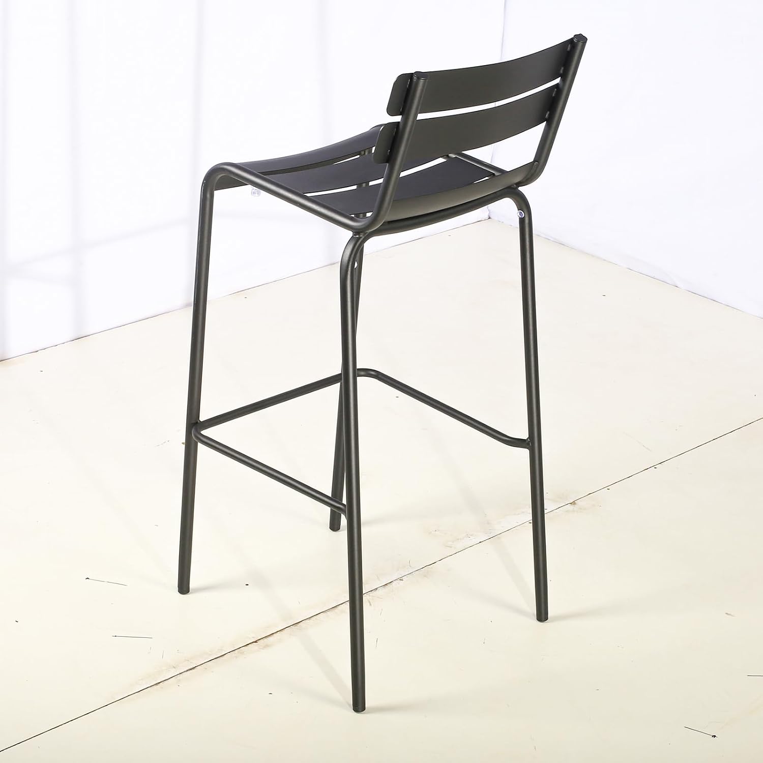Taburetes de bar de metal con respaldo, sillas de patio extra altas, silla de café moderna para cocina interior y exterior, taburete de comedor de