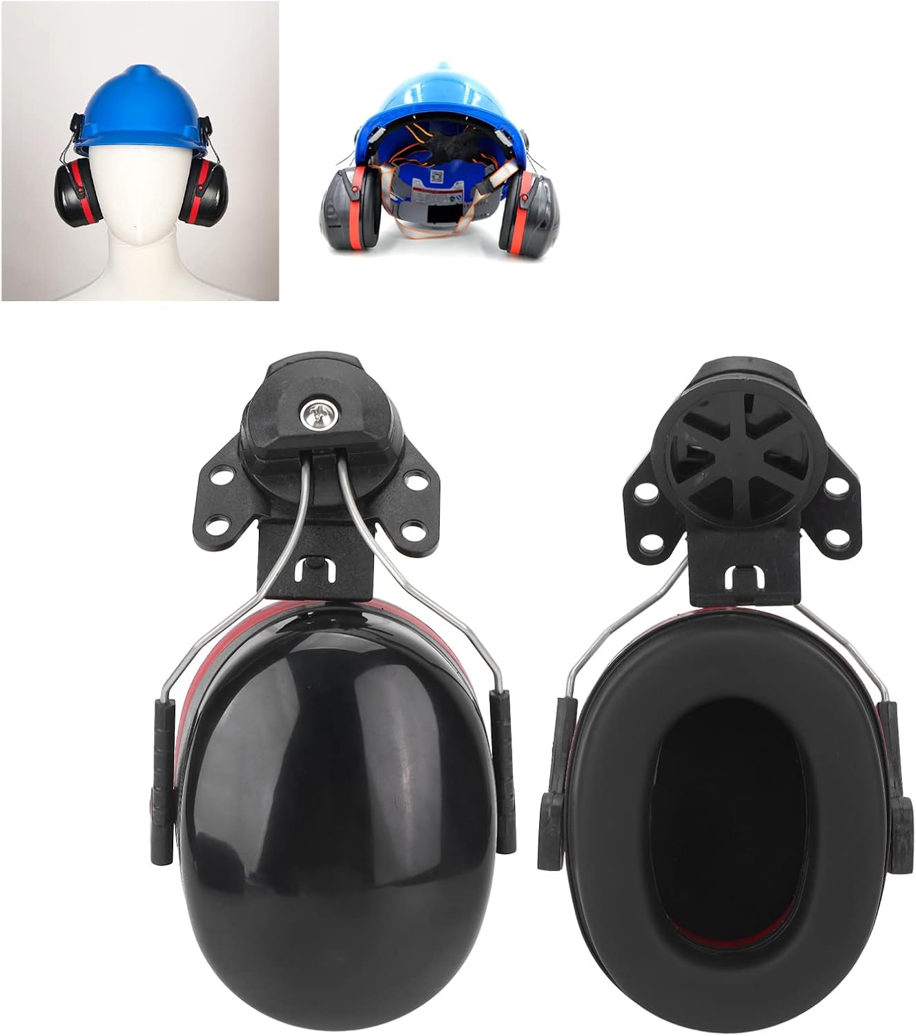 Orejera para casco, resistente a los impactos, sujeta firmemente la orejera del casco duro para trabajar la madera