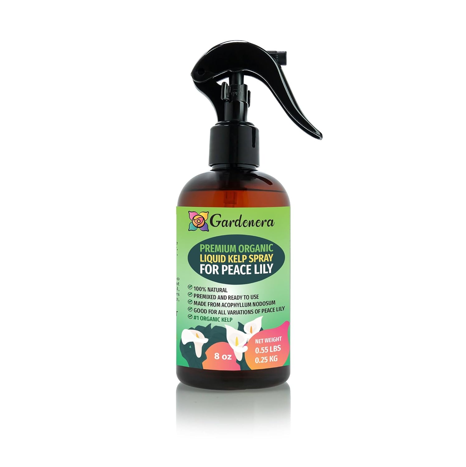 Spray de algas líquidas orgánicas prémium para Piece Lily  8 onzas  Superalimento orgánico en aerosol para impulsar el crecimiento de tu planta y el