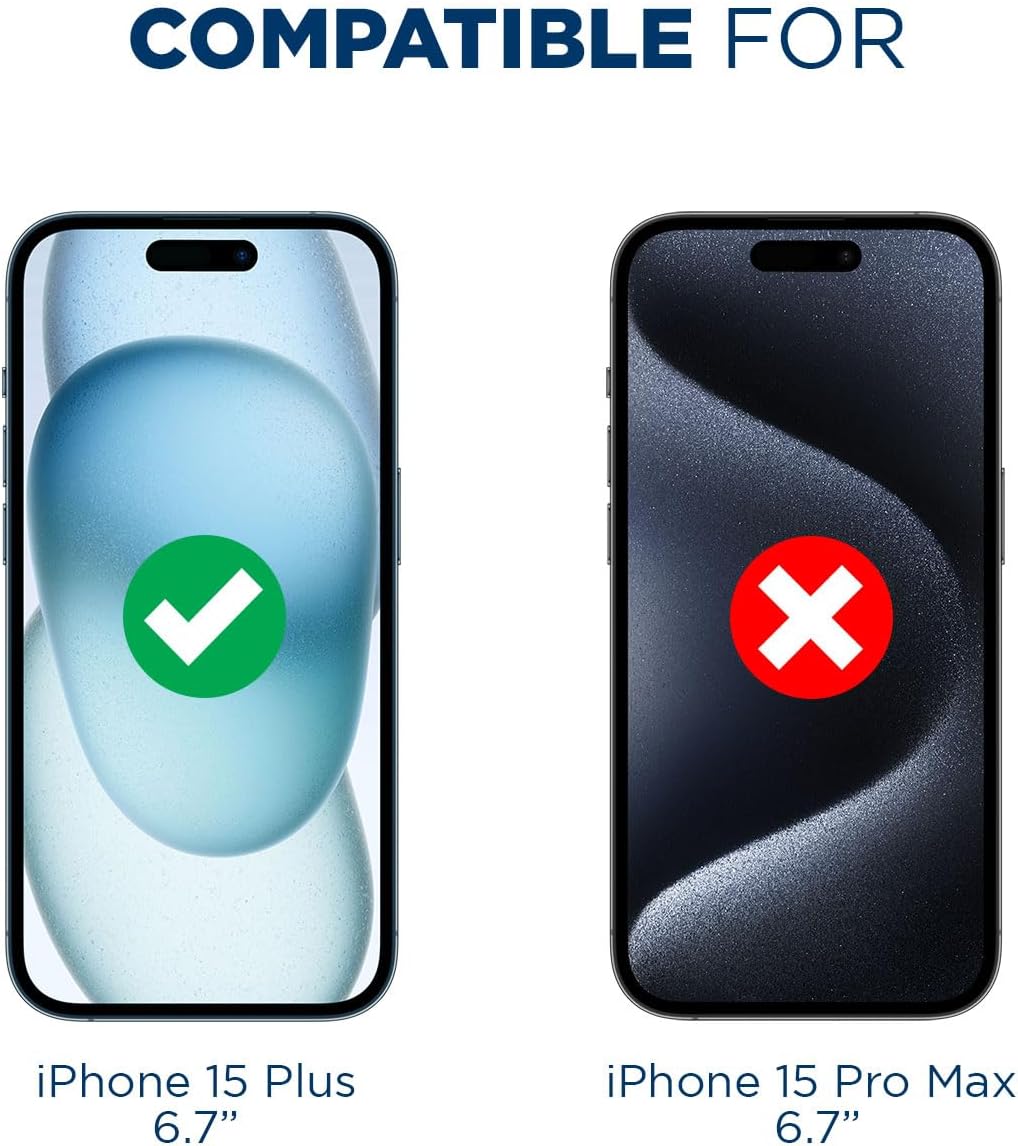 Tech Armor Protector de pantalla de privacidad para iPhone 15 Plus de 6.7 pulgadas, vidrio templado balístico, antiespía, compatible con fundas,