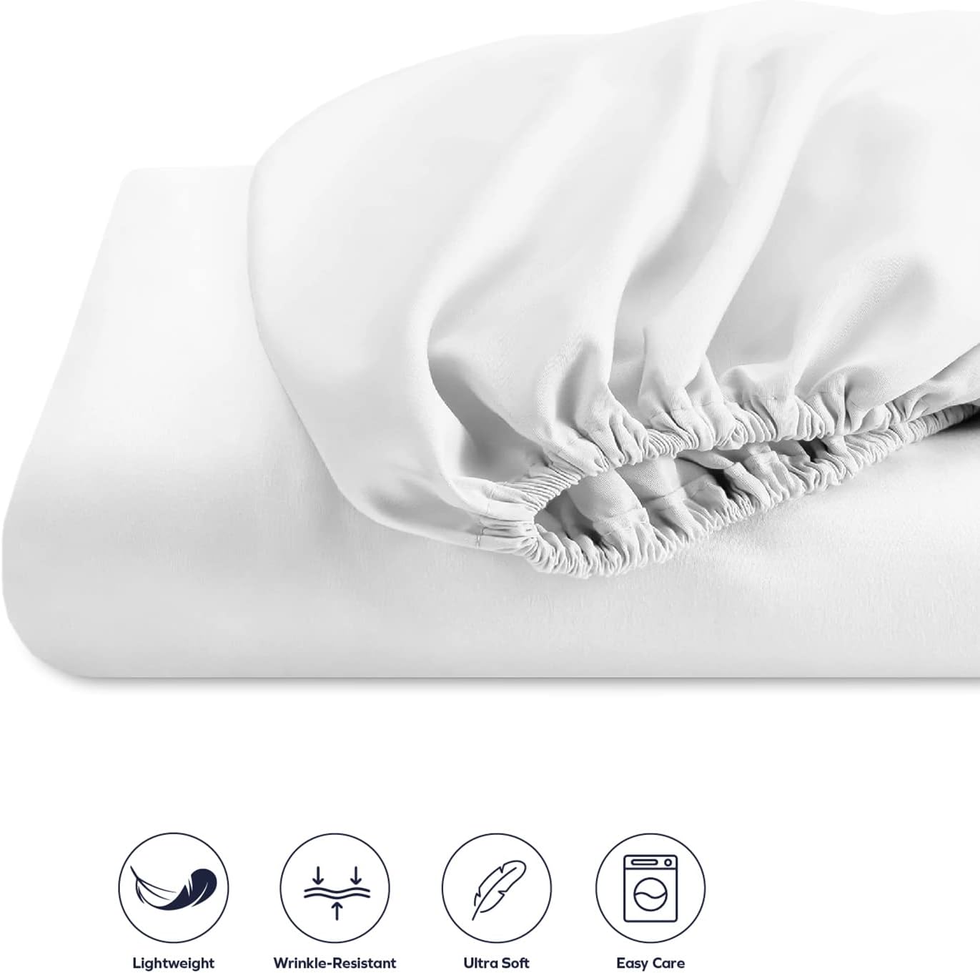 Boston Linen Co. Sábana bajera de microfibra de alta calidad de 1800 hilos, resistente al encogimiento y a la decoloración hasta 15 pulgadas, sábana