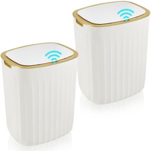 Mifoci 2 botes de basura automáticos de 3.5 galones, sin contacto, con tapas, sensor de movimiento, botes de basura impermeables con bolsa de basura Mifoci 2 botes de basura automáticos de 3.5 galones, sin contacto, con tapas, sensor de movimiento, botes de basura impermeables con bolsa de basura