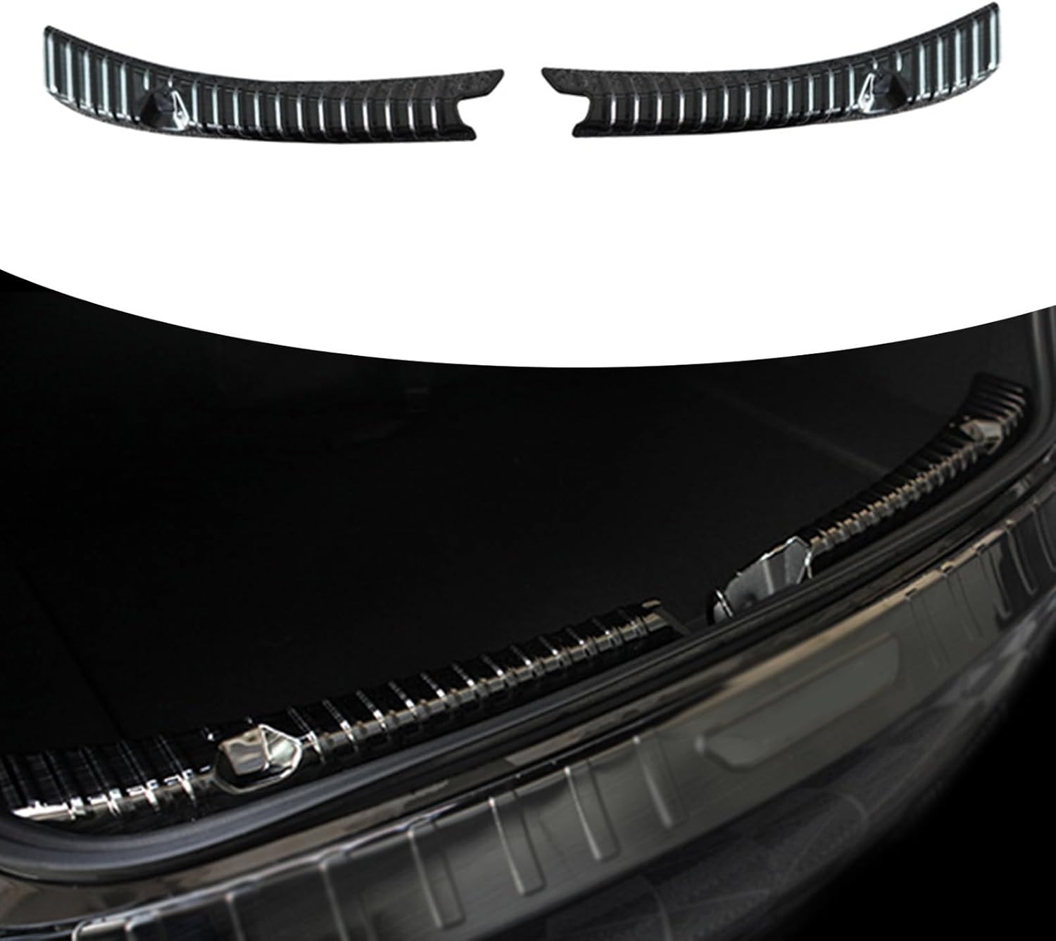 Protector de parachoques trasero para accesorios Tesla Model 3 2017-2021 2022 2023, protector de parachoques de maletero de acero inoxidable (negro)
