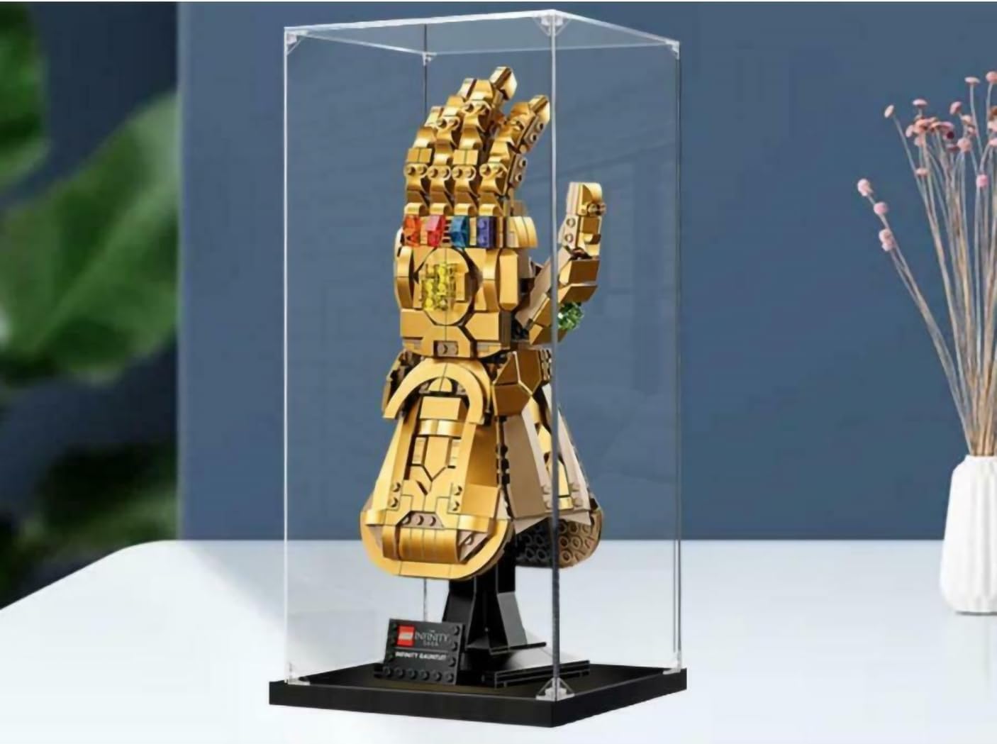 Caja de acrílico de 0.118 in compatible con Lego 7619176223 InfinityNano Gauntlet a prueba de polvo (no incluye el modelo) (7619176223 InfinityNano