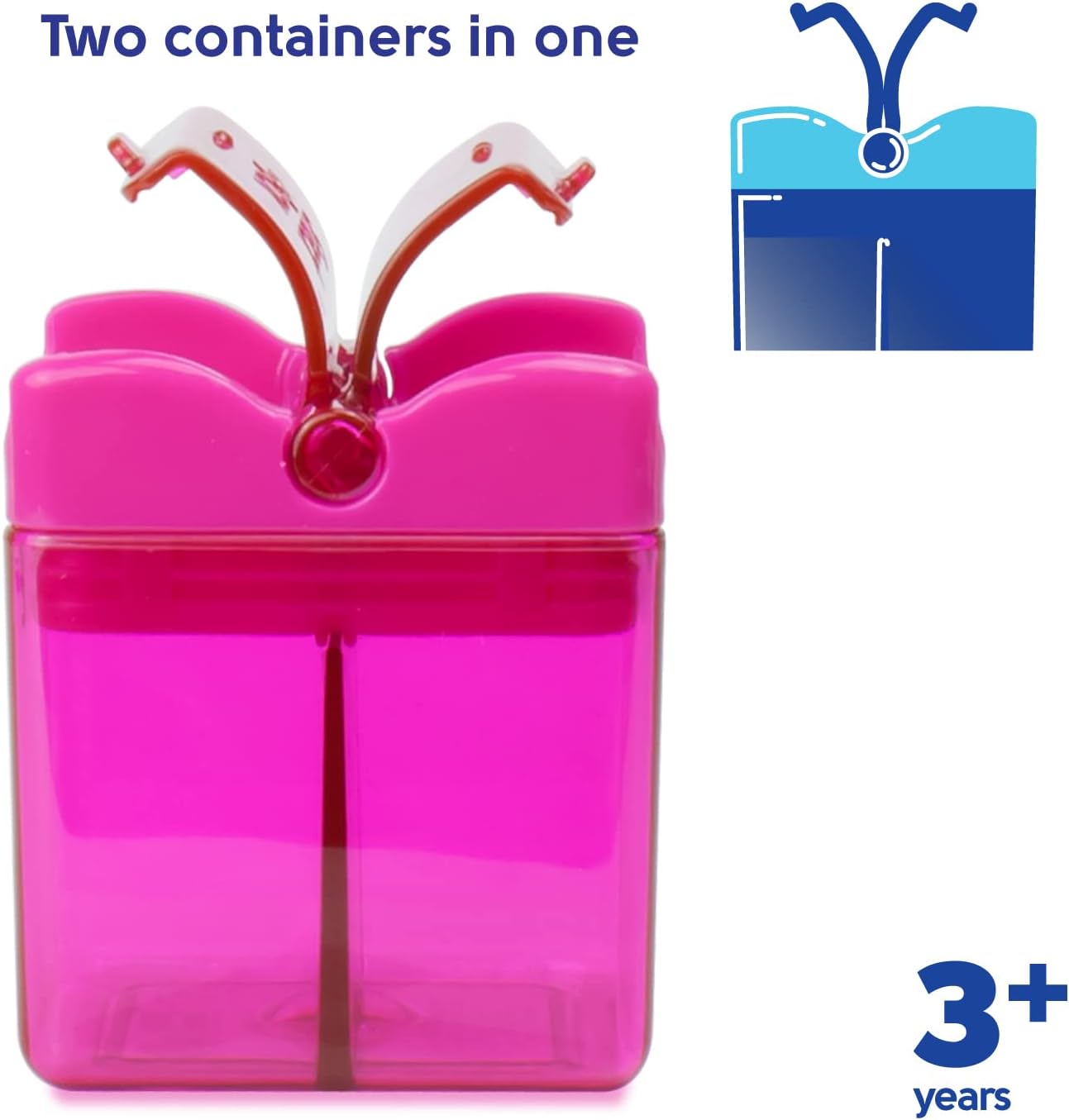 Precidio Design Snack in the Box – Recipiente reutilizable respetuoso con los dedos pequeños y ecológicos (rosa) 1001PK