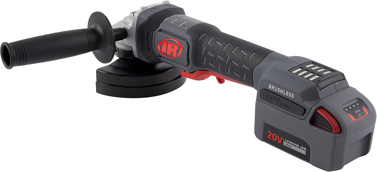 Ingersoll Rand Amoladora angular inalámbrica G5351-K22-20V y herramienta de corte, kit de 2 baterías, 8000 RPM, 1HP, rueda de 4.5 pulgadas