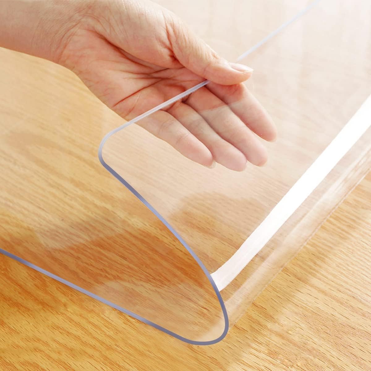 Protector de PVC para mesa de comedor de 26 x 72 pulgadas, protector de vinilo transparente rectangular de plástico para mesa de oficina, mesa
