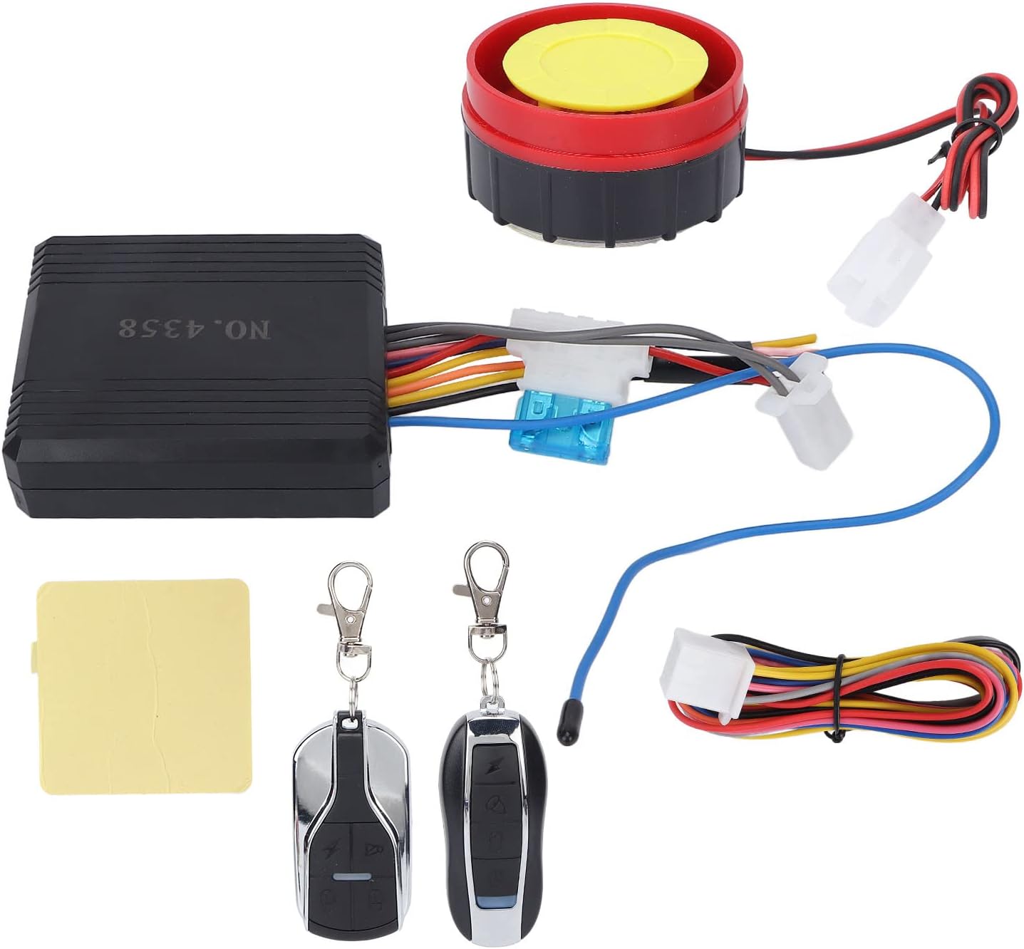 Aramox Sistema de alarma de motocicleta, kit de sistema de alarma antirrobo universal para motocicleta, control remoto unidireccional, impermeable,