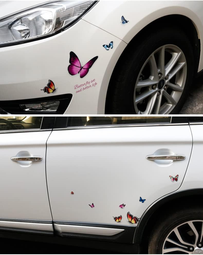 Calcomanías de vinilo de mariposa para automóvil, diseño de mariposas e insectos, impermeables, para parachoques, automóviles, motocicletas, cascos,