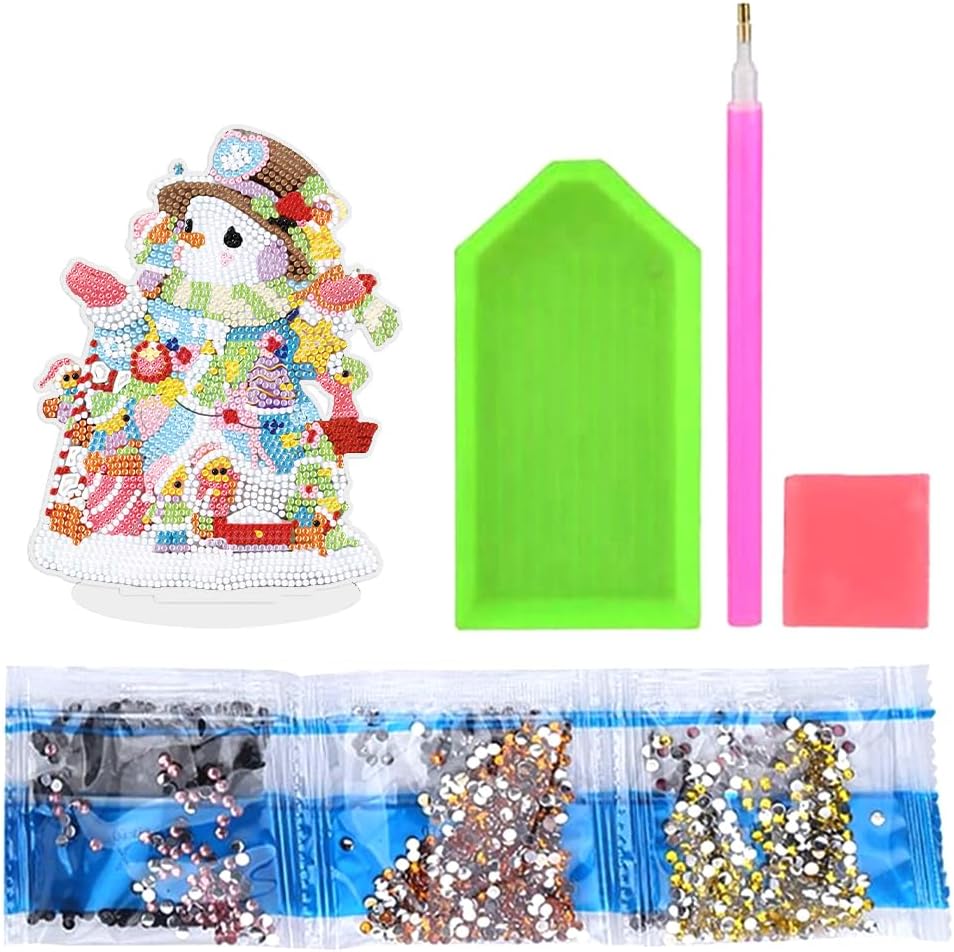 Orgone Kits de pintura de diamantes 5D para Navidad, muñeco de nieve de Navidad, adorno de mesa, bordado de diamantes de imitación, pintura de mesa,
