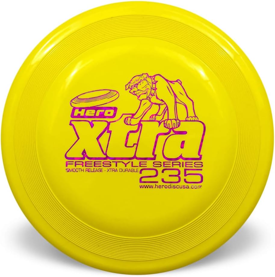 Hero Disc USA Xtra 235 Freestyle – Frisbee para perro, juguete para perros al aire libre y frisbee para mascotas, disco volador para perros de